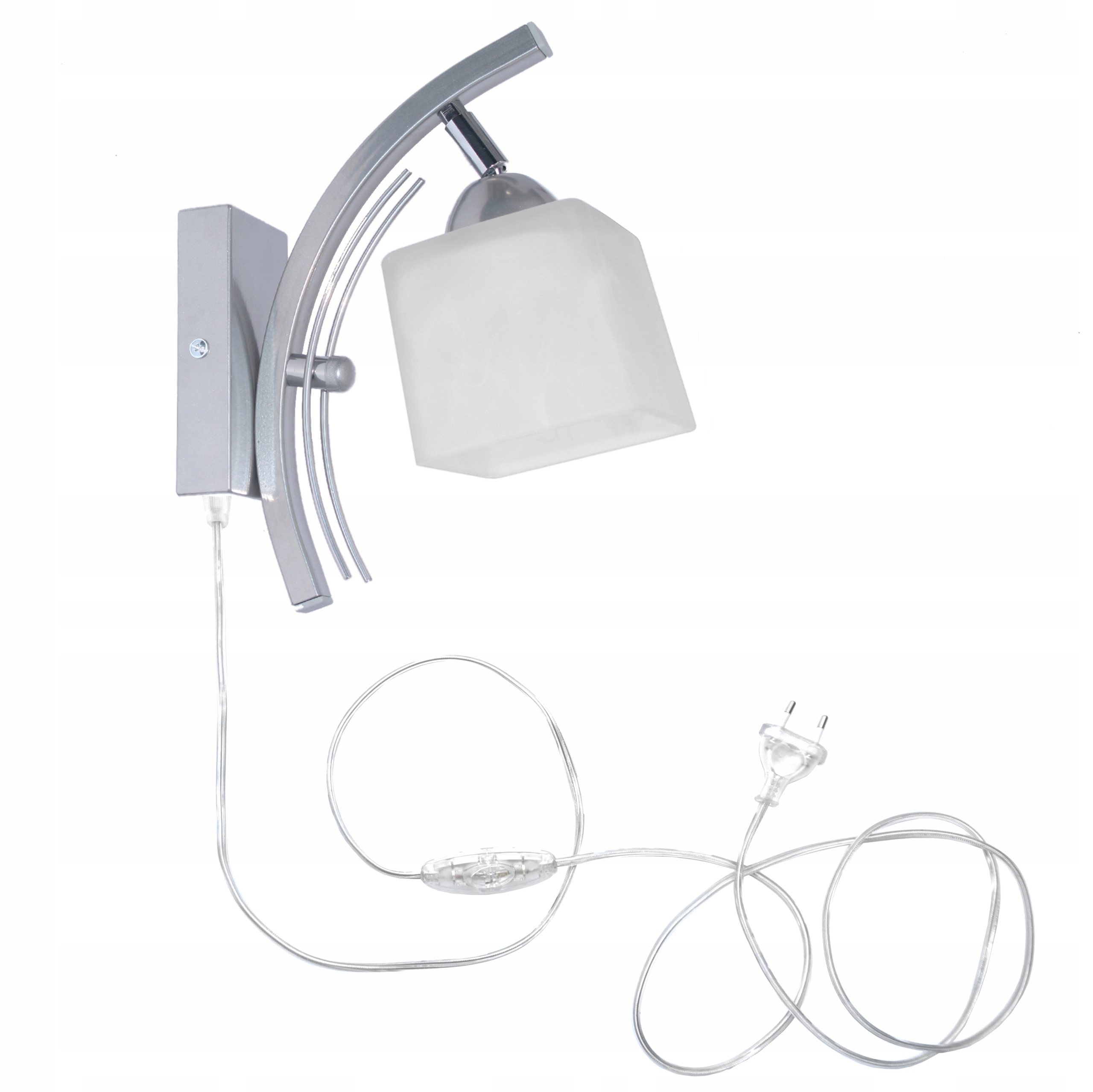 Lampa Kinkiet FMK1-30-sr Przewód Włącznik Wtyczka do Led klosz szklany