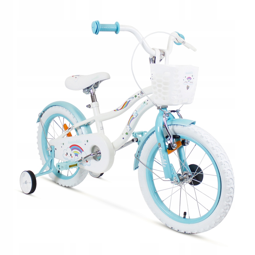 Rower Dziecięcy 16 Cali Rainbow Dla Dziewczynki Koszyk Kółka