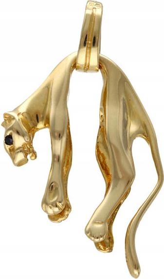 Zlatý přívěsek 585 divoká kočka pantera 10,74 g, módní vzor na řetízek 14k