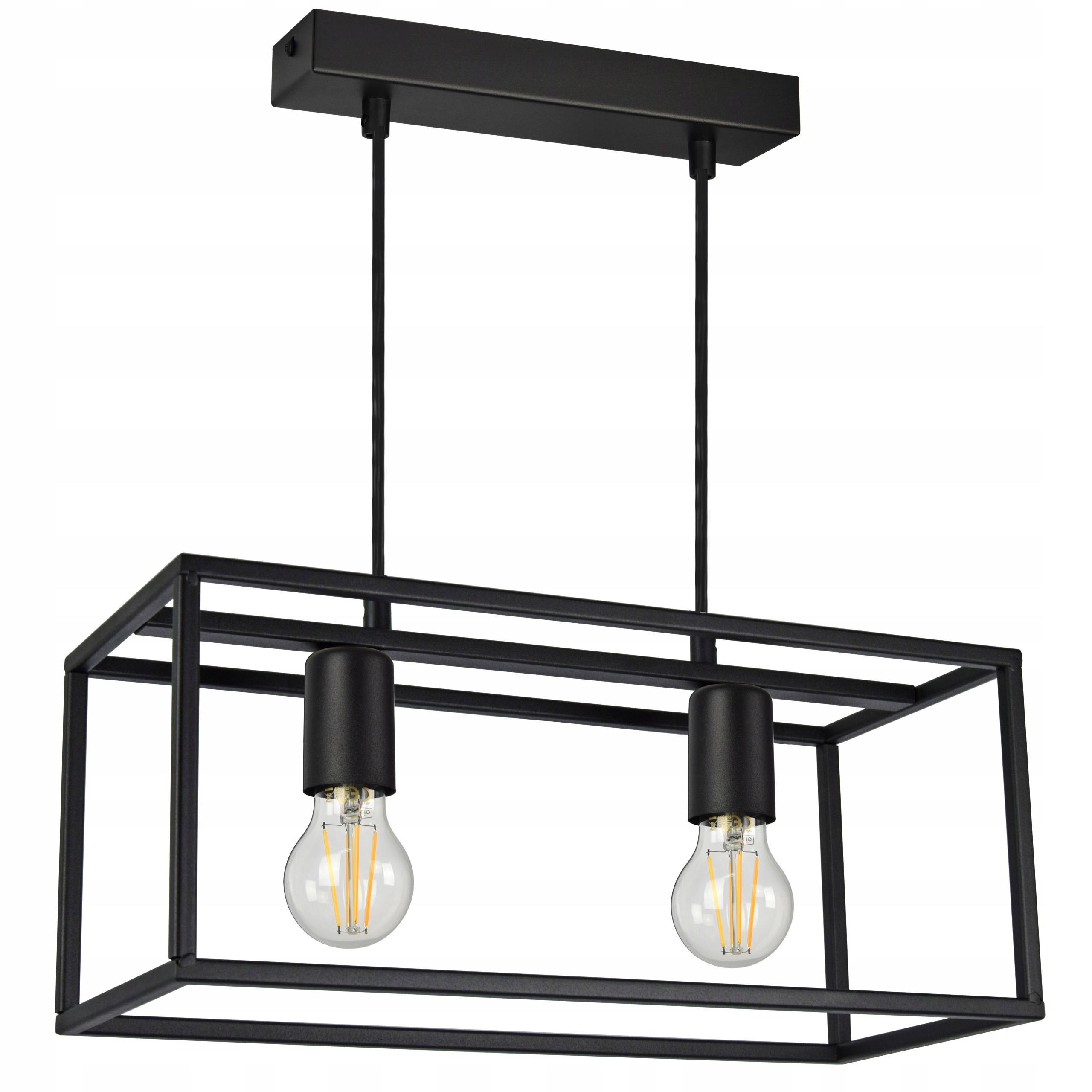 

Lampa Wisząca Sufitowa Żyrandol Czarna Klatka Led