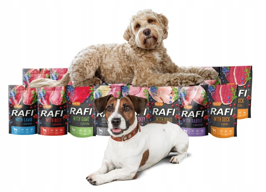 Rafi mokra karma dla psa MIX smaków 16x500g Bezzbożowa Dolina Noteci