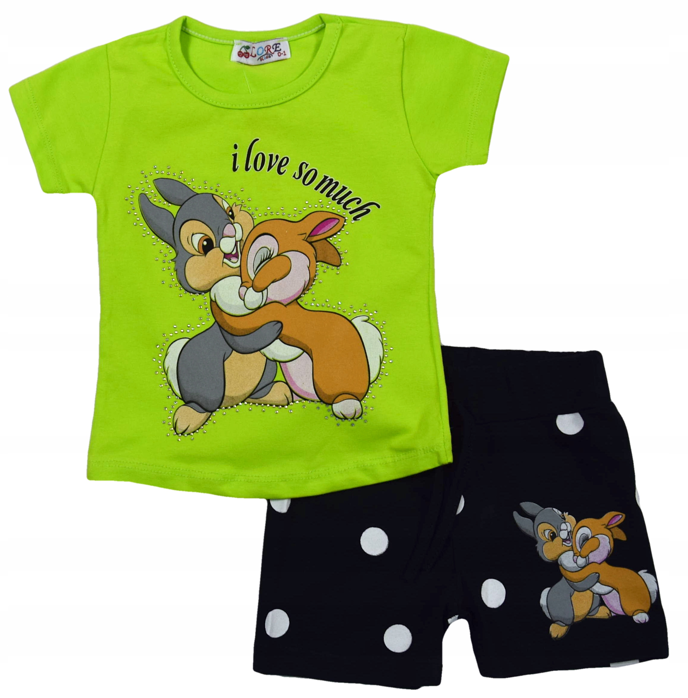 

Komplet T-shirt Spodenki Zajączek Zielony 80/86