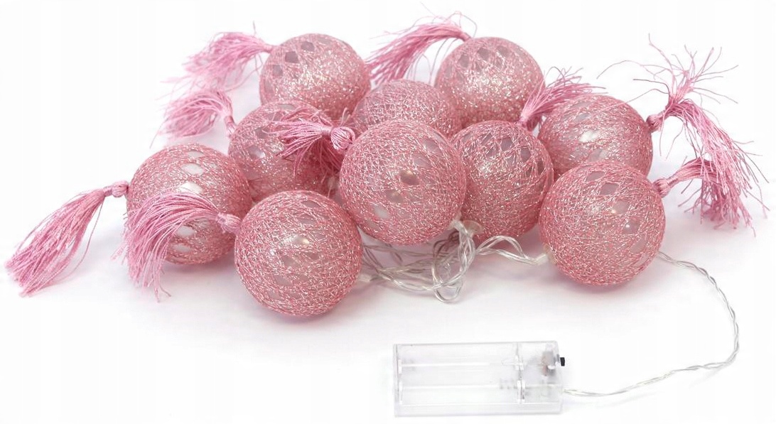 

Lampki Cotton Balls łańcuch 10 kul Led 6cm baterie