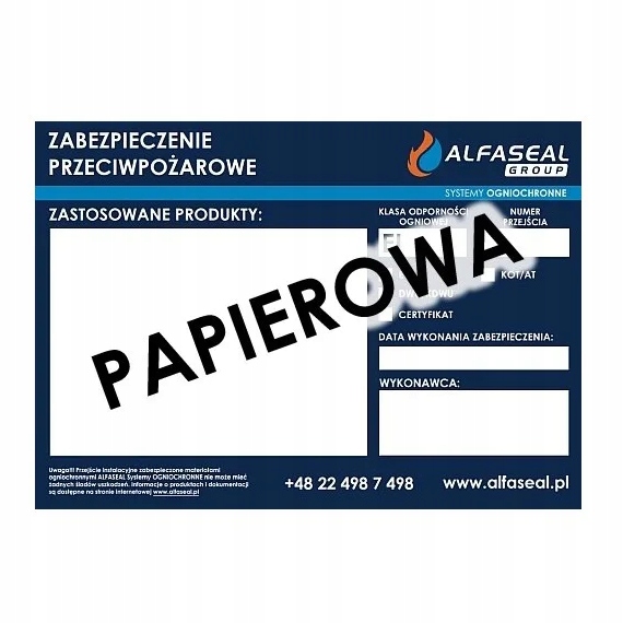 

Etykieta informacyjna do przepustów Alfaseal 1 szt