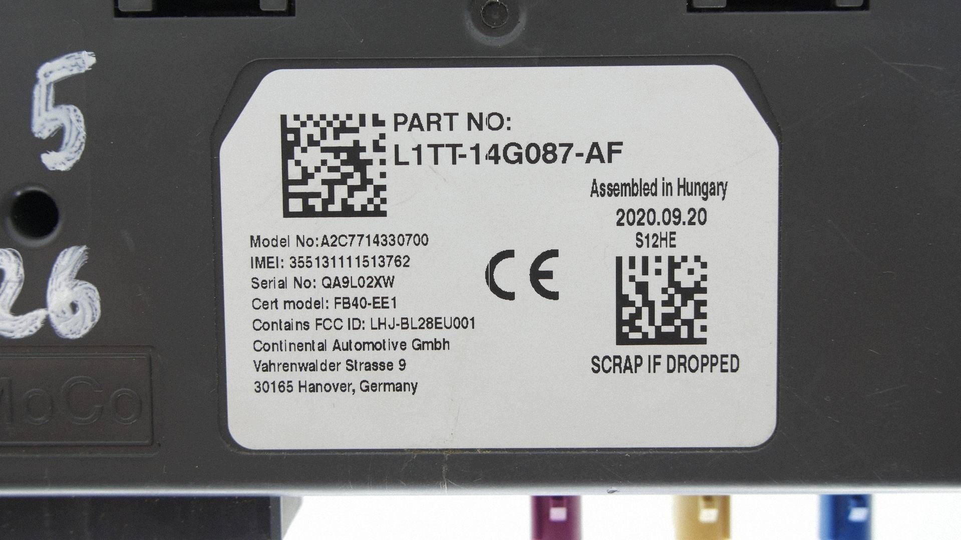 Module INTERFEJSU BLUETOOTH L1TT-14G087-AF FORD PUMA MK2 Endommagé. JEDNO MOCOWA