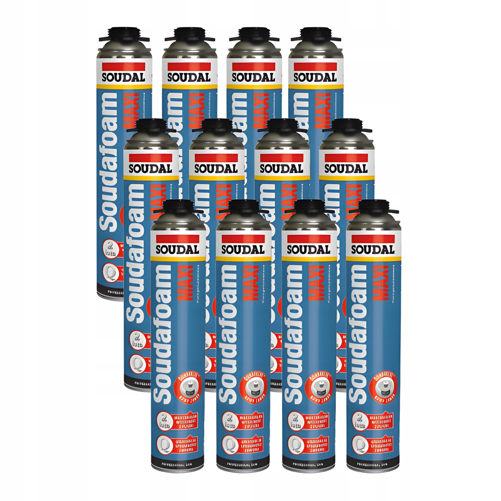 12 x Soudal Pěna Montážní Polyuretanová Pistoletová Maxi 870ML Gun