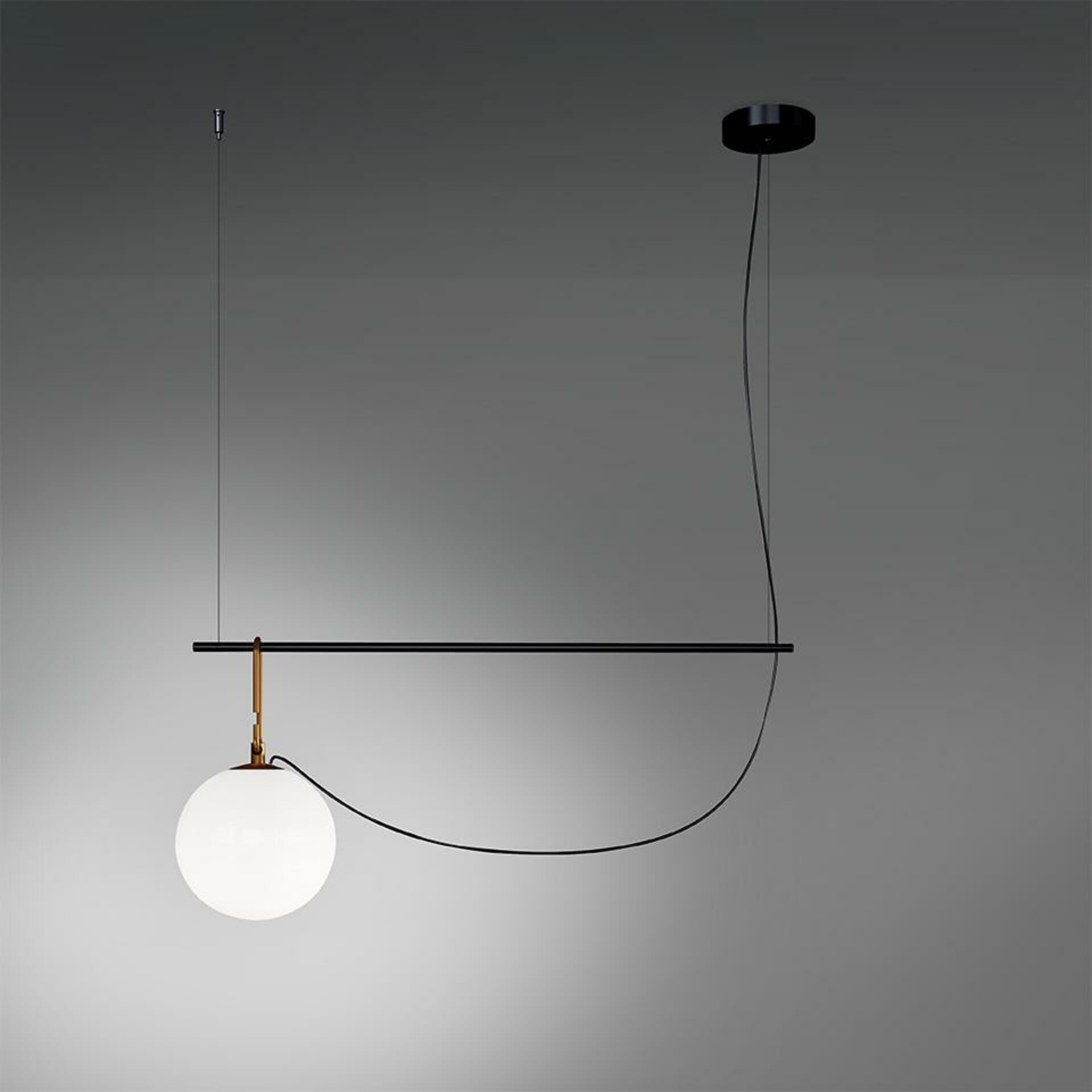 Závesné svítidlo Artemide nh S2 22, mosaz/černá, opálové sklo, E27, 1275010