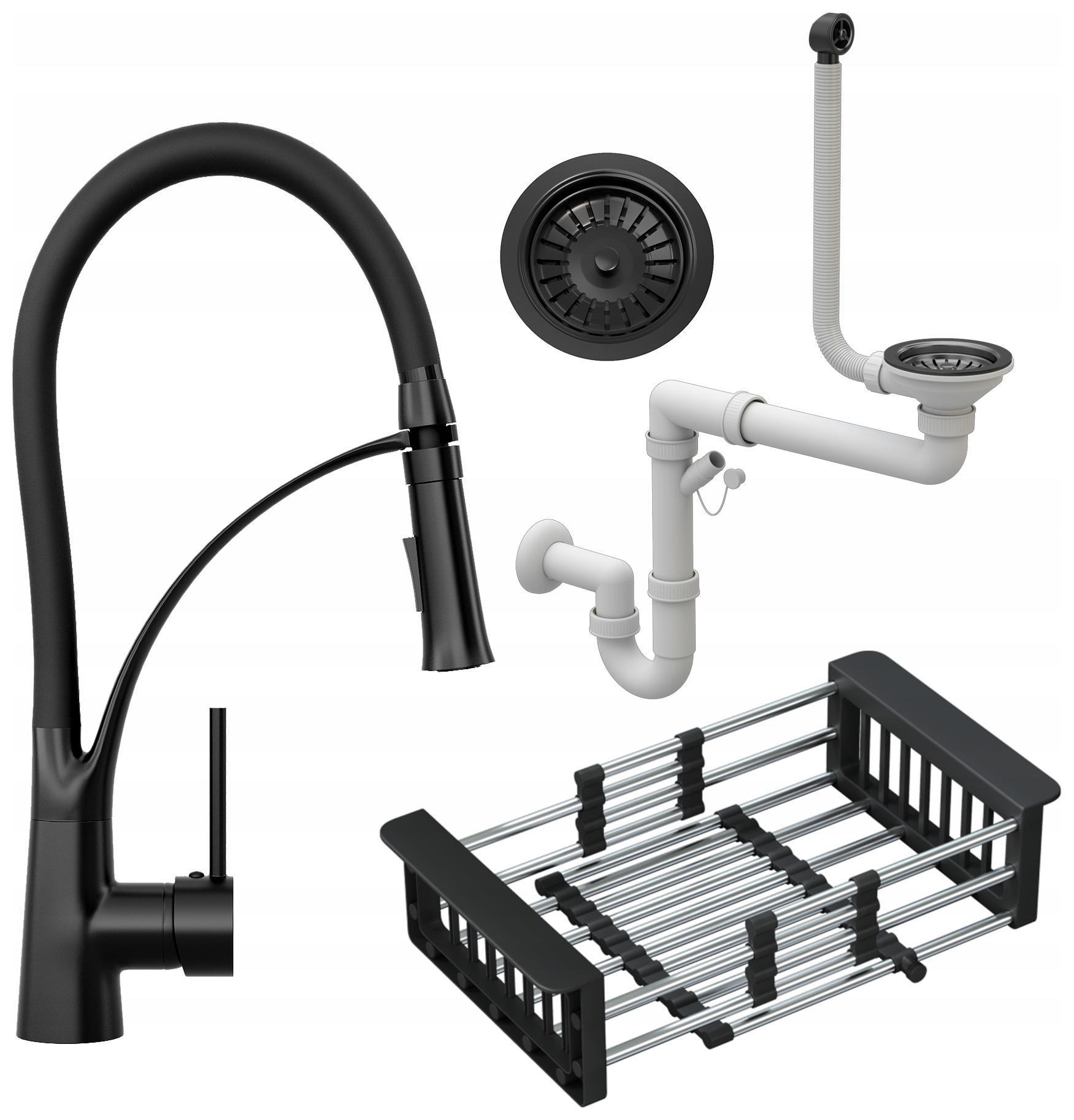 Kuchynská Batéria, Sifón, Odkvapkávač – Čierna Sada