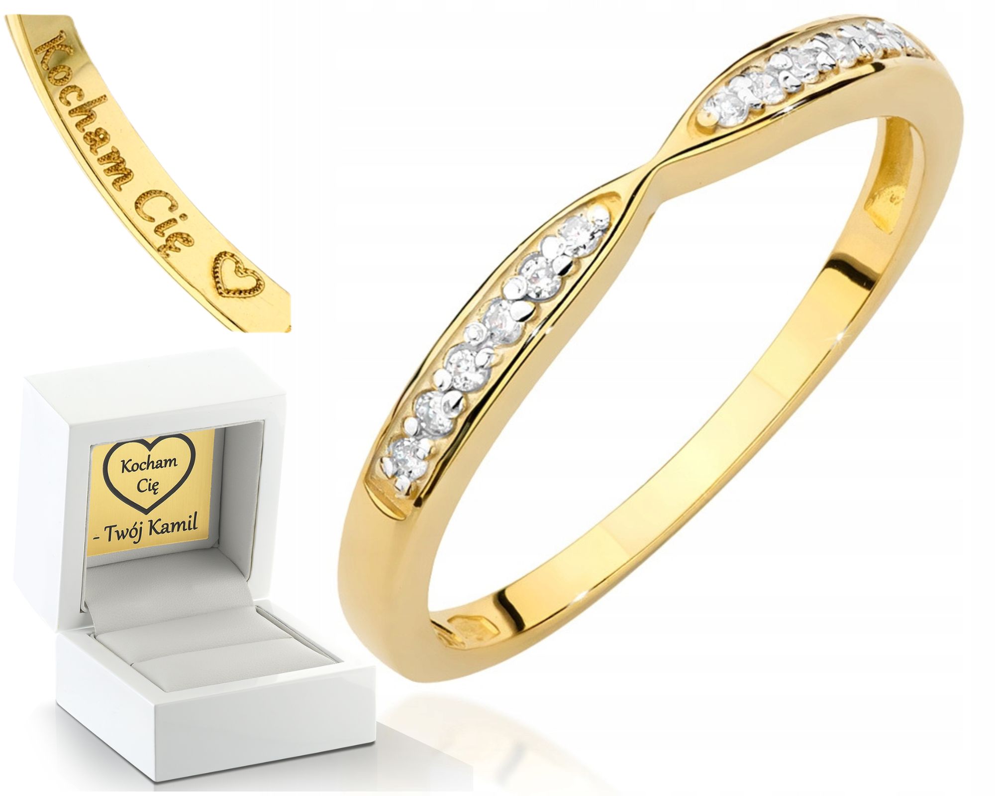 Zásnubní Prstýnek S Brilianty Gravírování 585