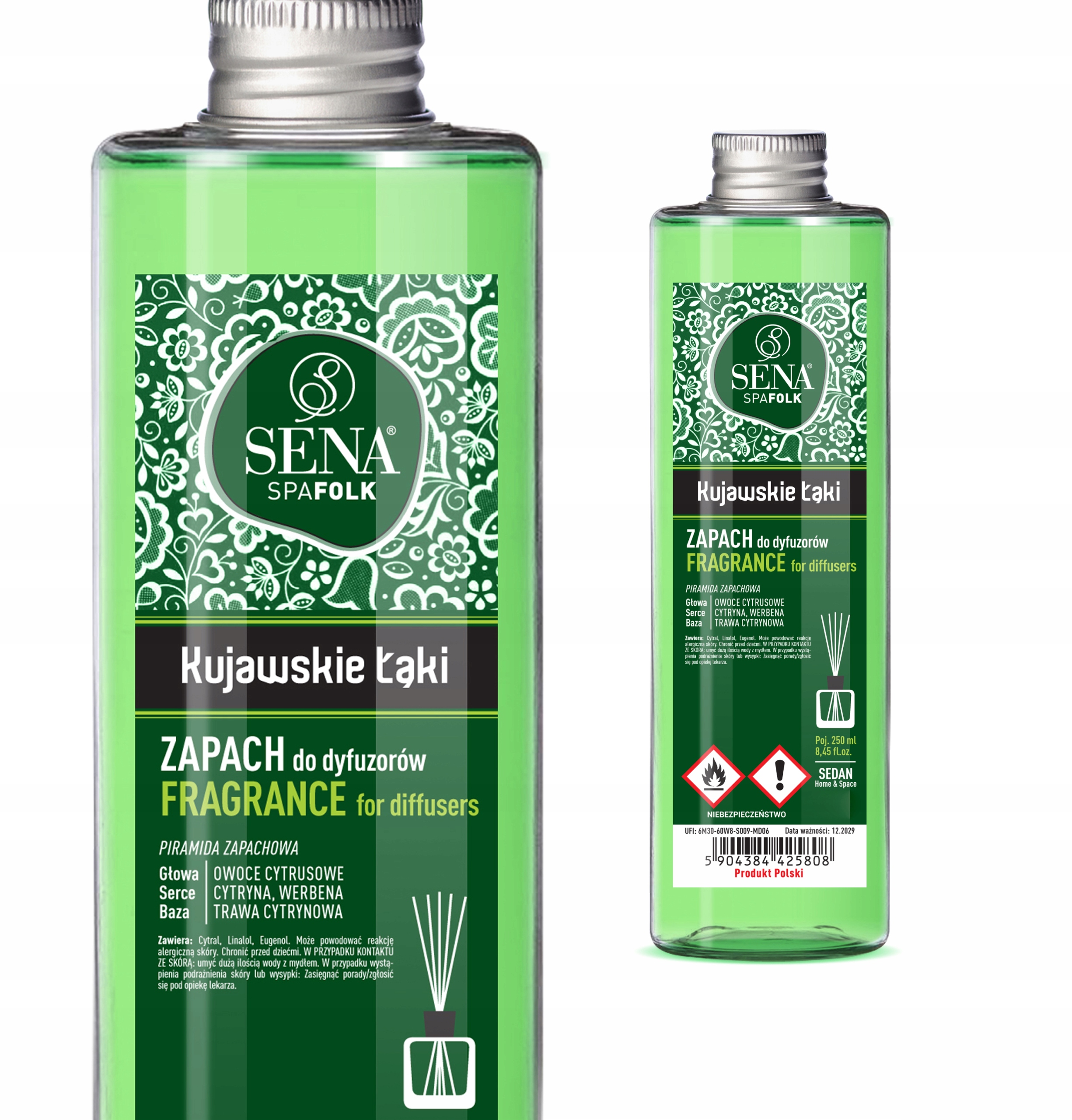 SENA FOLK dyfuzor PERFUMY zapas TRAWA CYTRYNOWA WERBENA Kujawskie Łąki 250 EAN (GTIN) 5904384425808