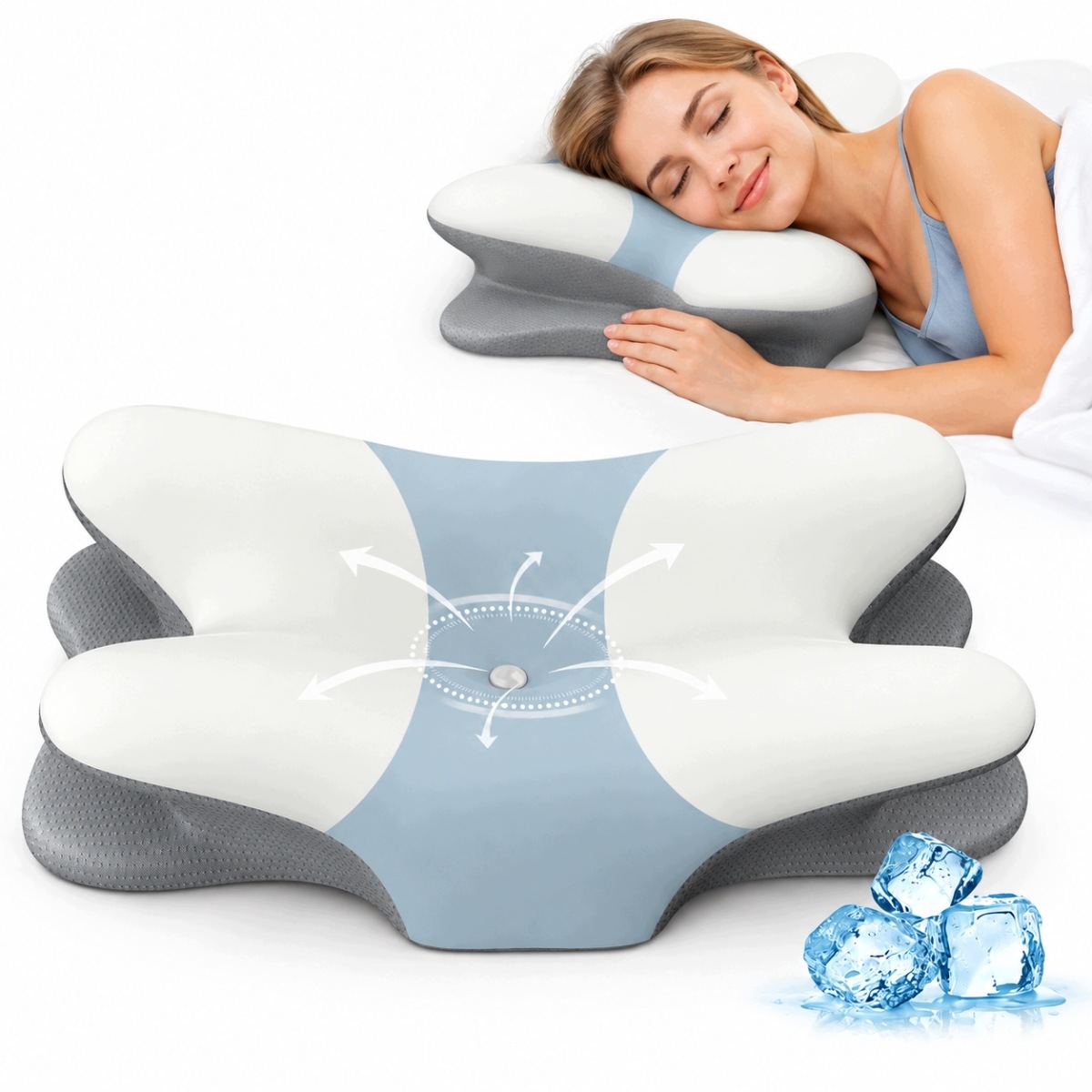 Poduszka Ortopedyczna Memory Foam Na Ból Kręgosłupa Szyi Pleców