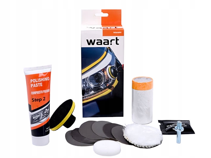 Zestaw do renowacji,Polerowania Lamp, Reflektorów samochodowych Waart
