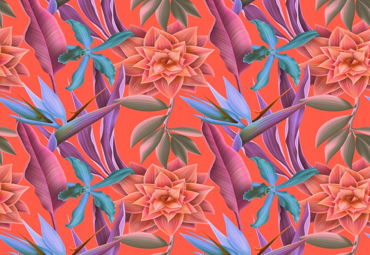 

Tapeta Flizelinowa Tropikalne kwiaty - 152x104