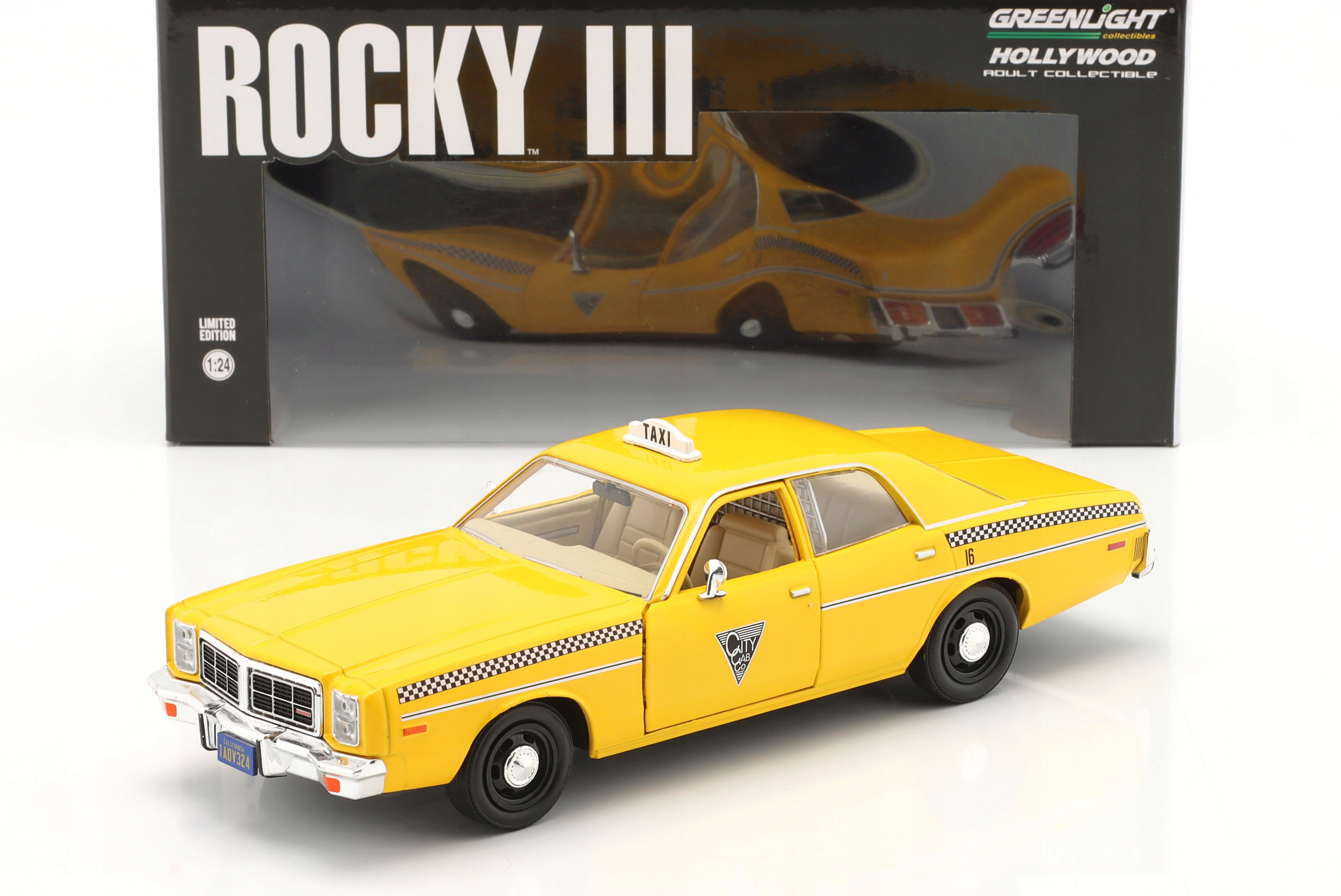 Greenlight 1978 Dodge Monaco City Cab Co „Rocky III“ (1982) 1:24
