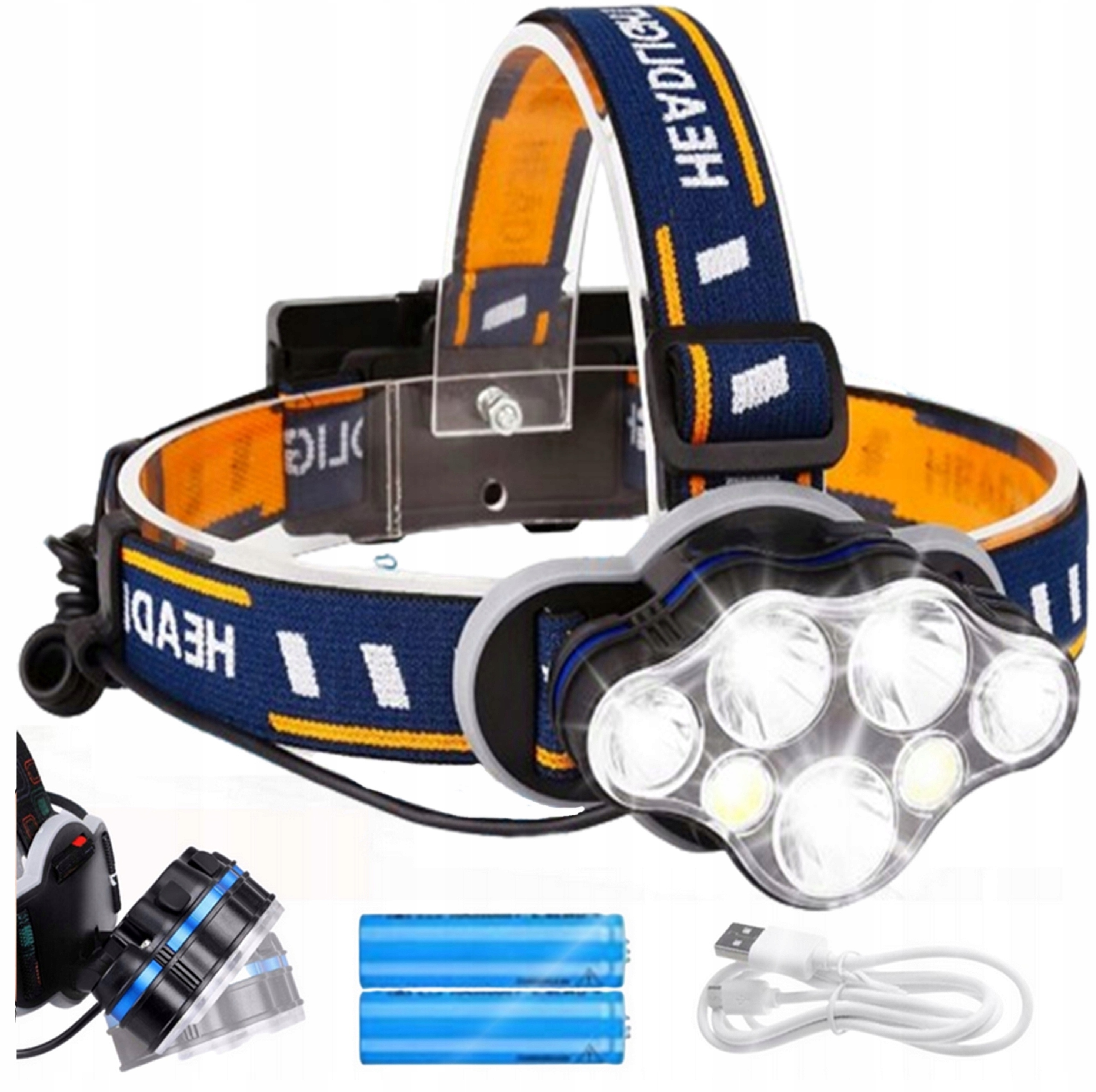 LATARKA CZOŁOWA NA GŁOWĘ CZOŁÓWKA 7XLED CZOOM CREE MOCNA LAMPKA REGULOWANA