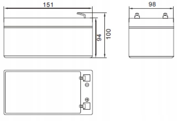Akumulator AGM MW Power MWP 12-12L (12V 12Ah) Producent MW Power