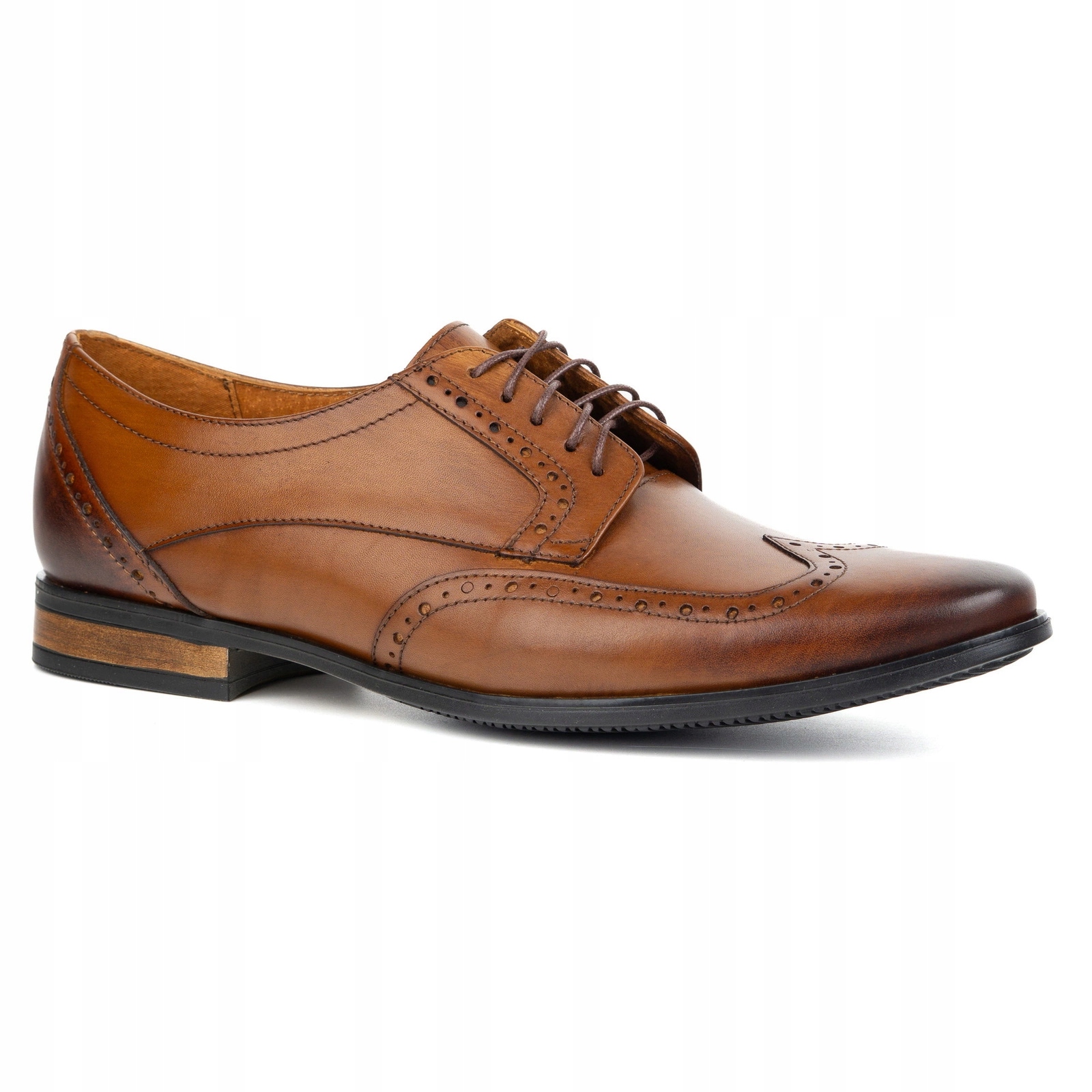 Pánské kožené polobotky typu brogsy 1023 hnědé 40