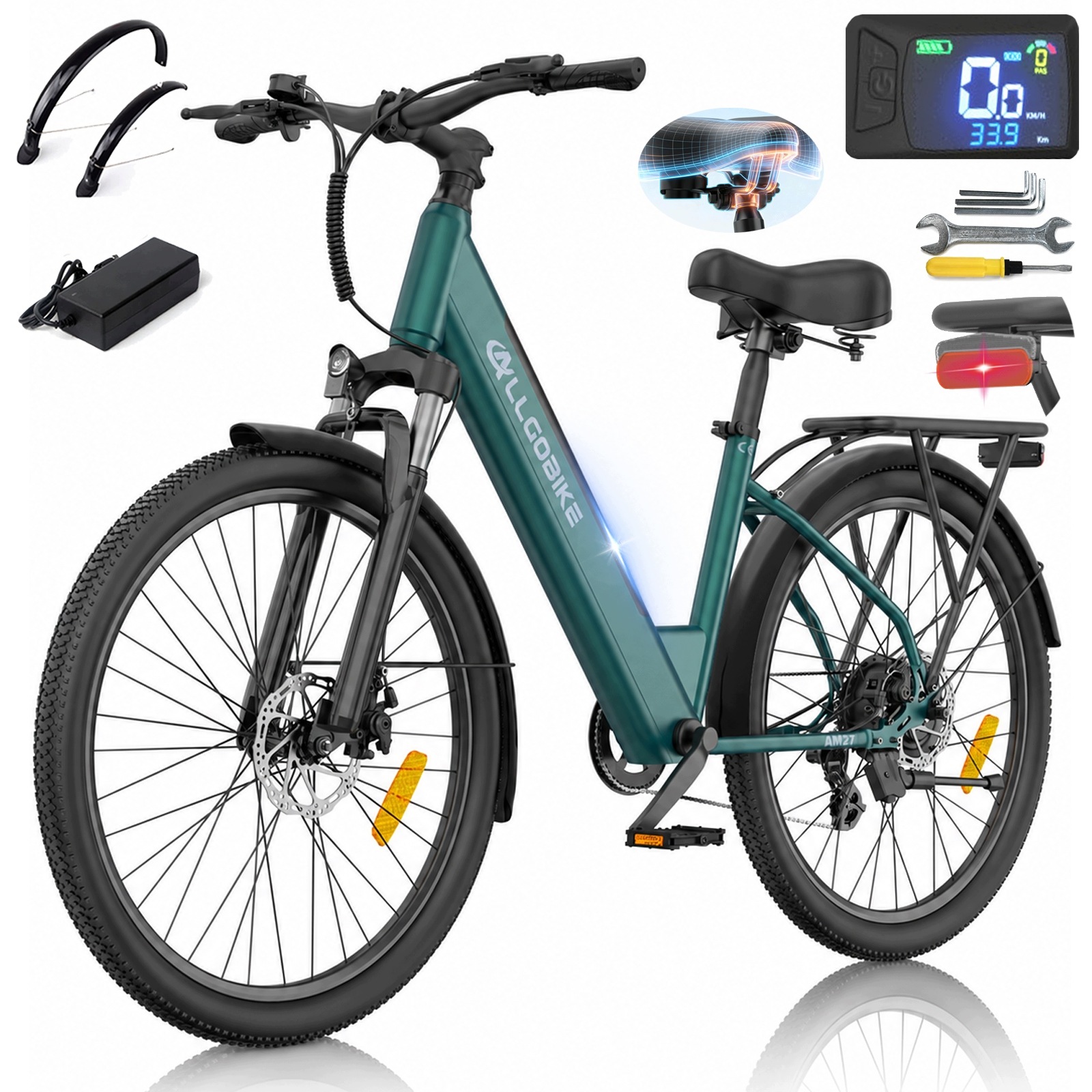 Rower elektryczny Męski/Damski 250W 15AH 100KM 27,5" Ebike Shimano-7S 25KMH