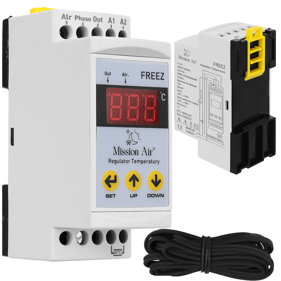

Regulator temperatury na szynę Din Termostat Ntc