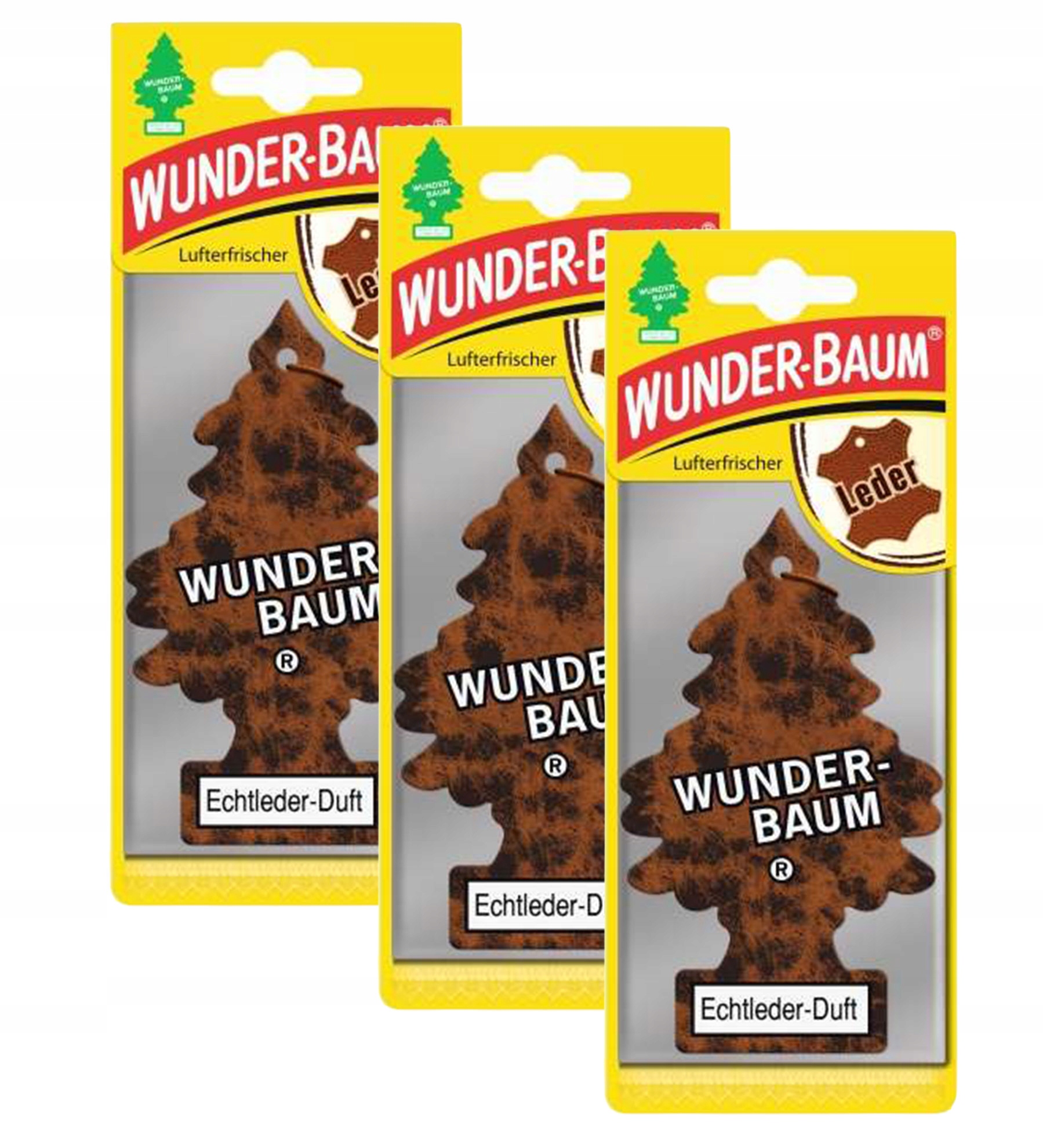 Wunder-Baum Skóra – choinka zapachowa do auta 3 szt