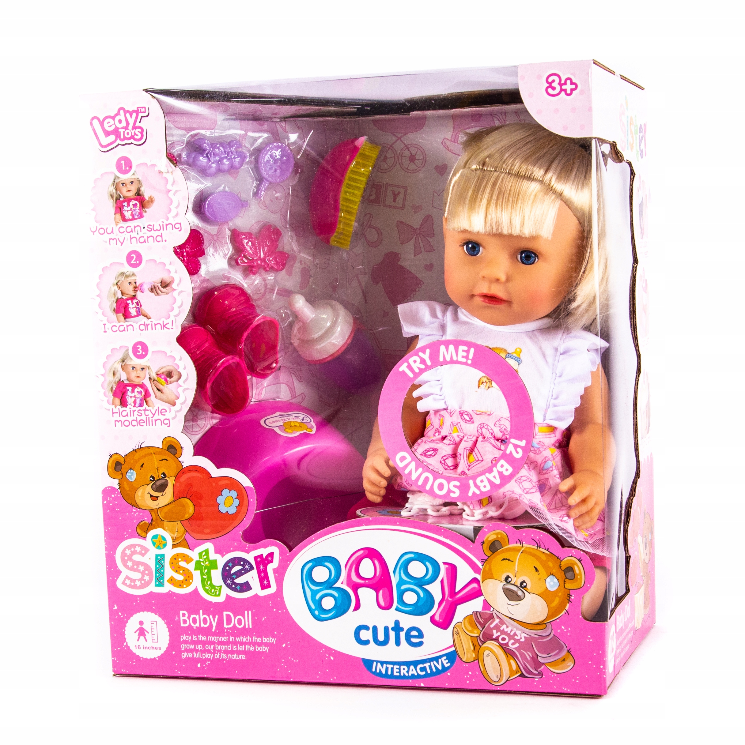 

Lalka Blondynka Mówi Płacze Pije Sika Akcesoria