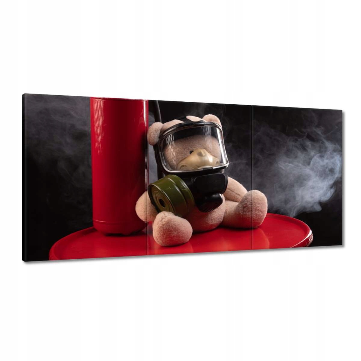 Obrazy 180x90 Medvedík plynová maska hasiaci prístroj