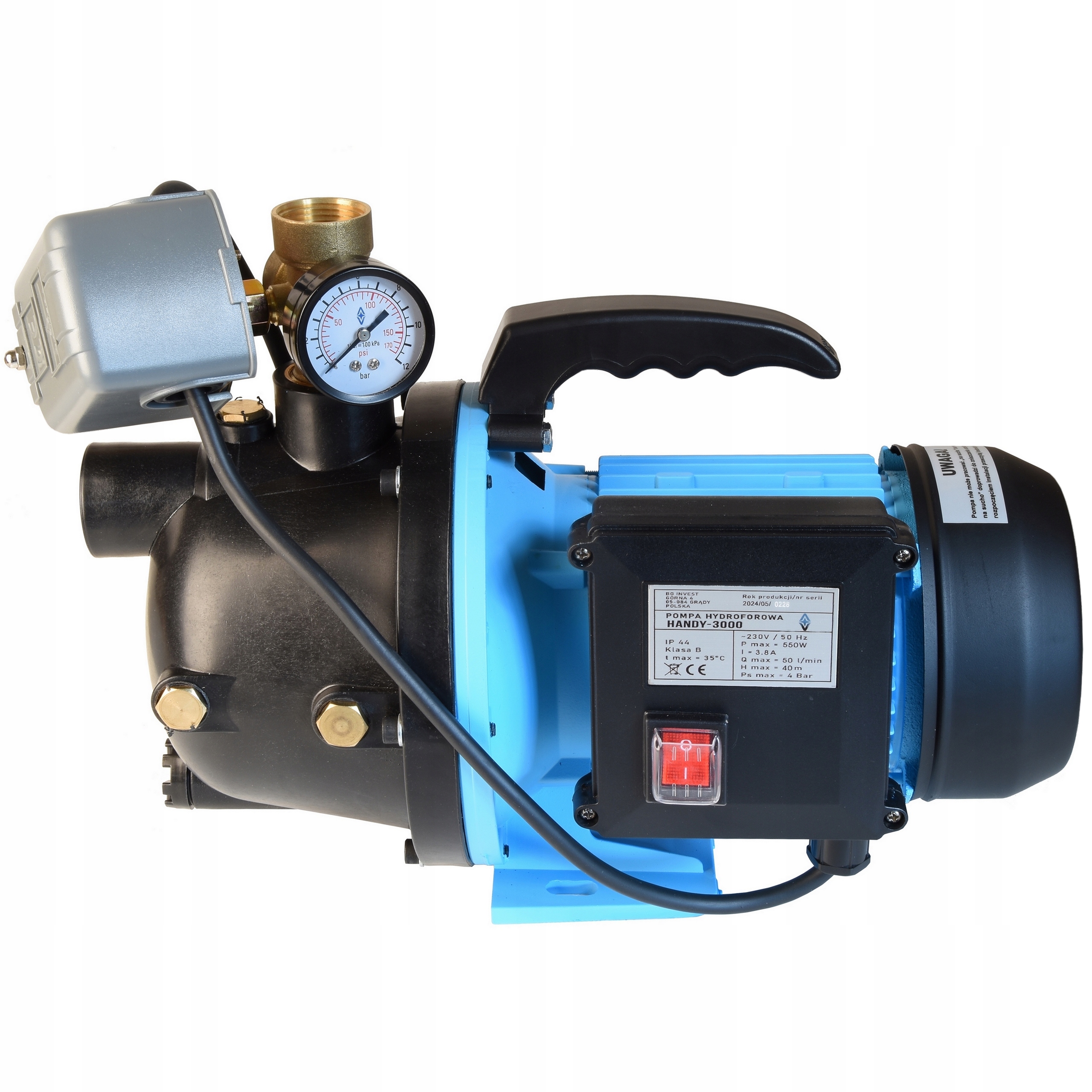 Hydroforová Pumpa 550 W na vodu Handy 3000 S Príslušenstvom Silná 3000 l/h