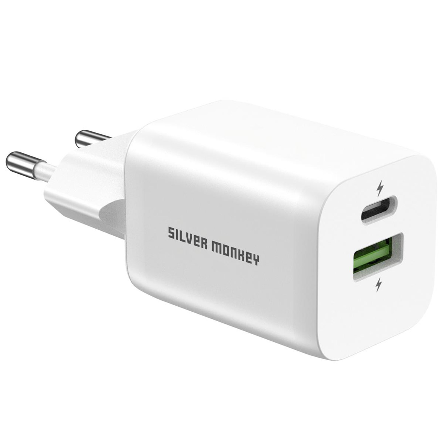 

Ładowarka sieciowa Silver Monkey 30W Usb-c Usb-a
