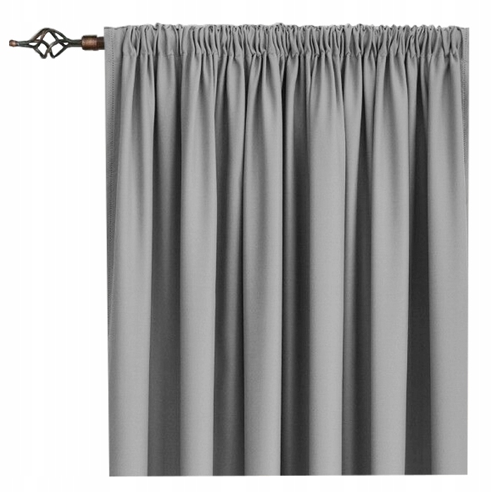 ZASŁONA MATOWA PANAMA NA TAŚMIE 145x250 j. szary