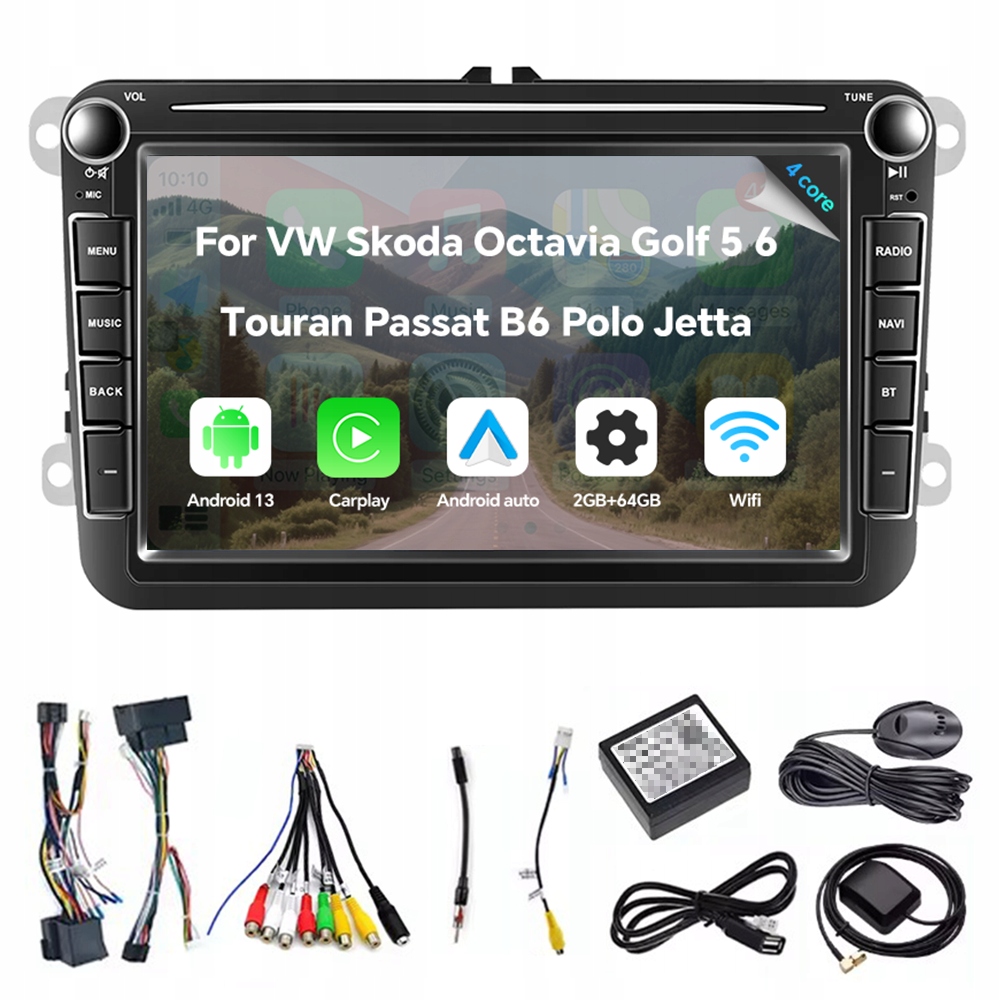 Rádio pro Volkswagen Seat Škoda Vw Passat B6 B7 Golf 5 V 6 VI Android Wifi