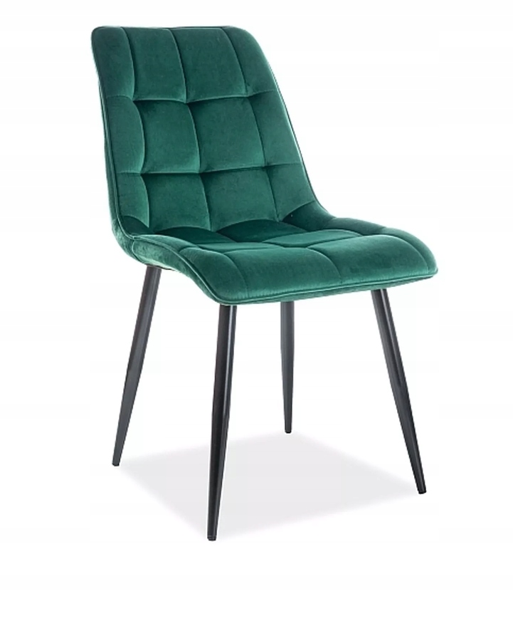 Čalúnená stolička Chic Velvet čierna/zelená Sig