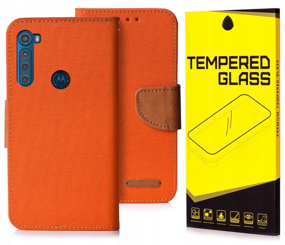 

Etui Portfel Canvas Do Motorola One Fusion+ Szkło
