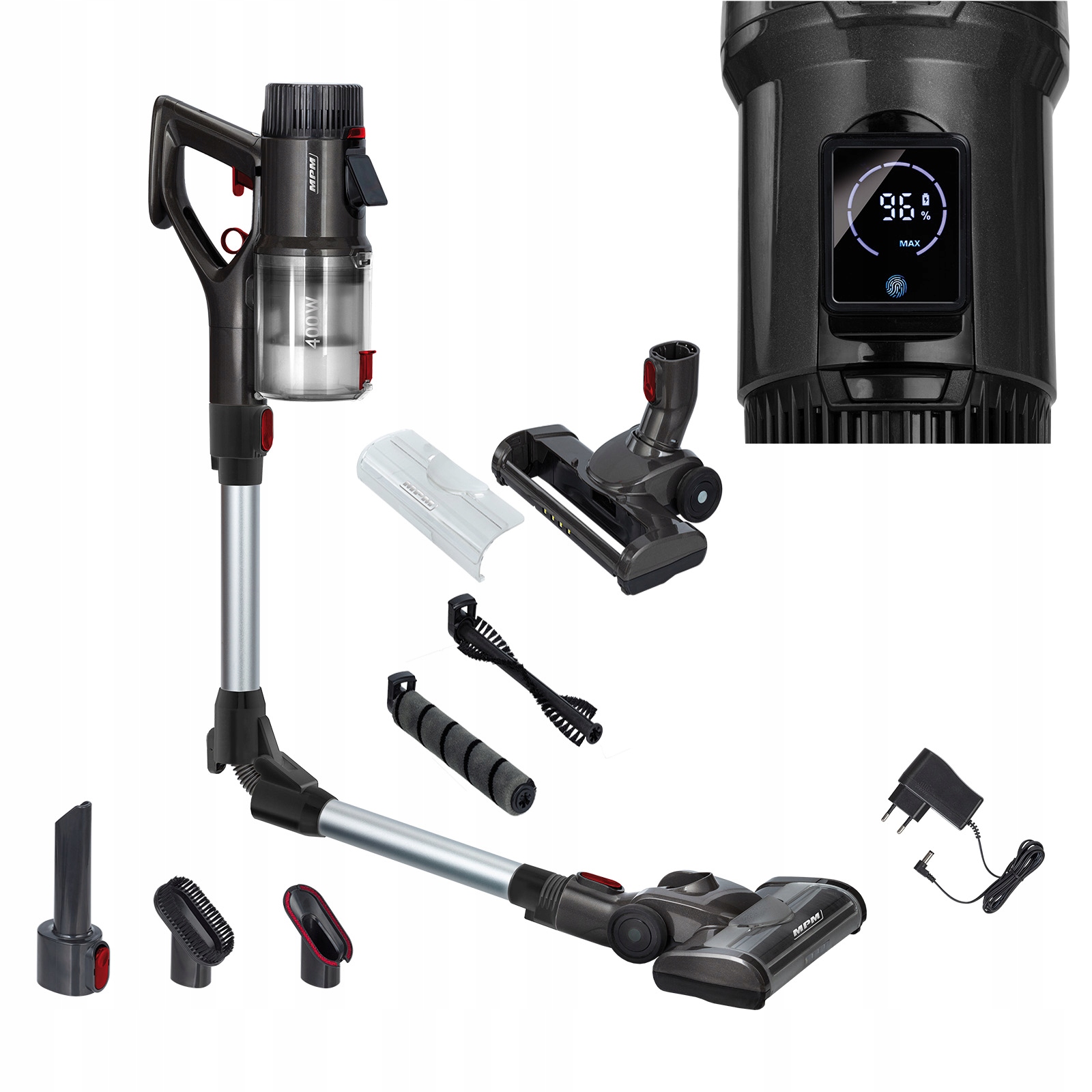 Odkurzacz Pionowy Bezprzewodowy Bezworkowy Mocny Flex Mpm MOD-71 400 W