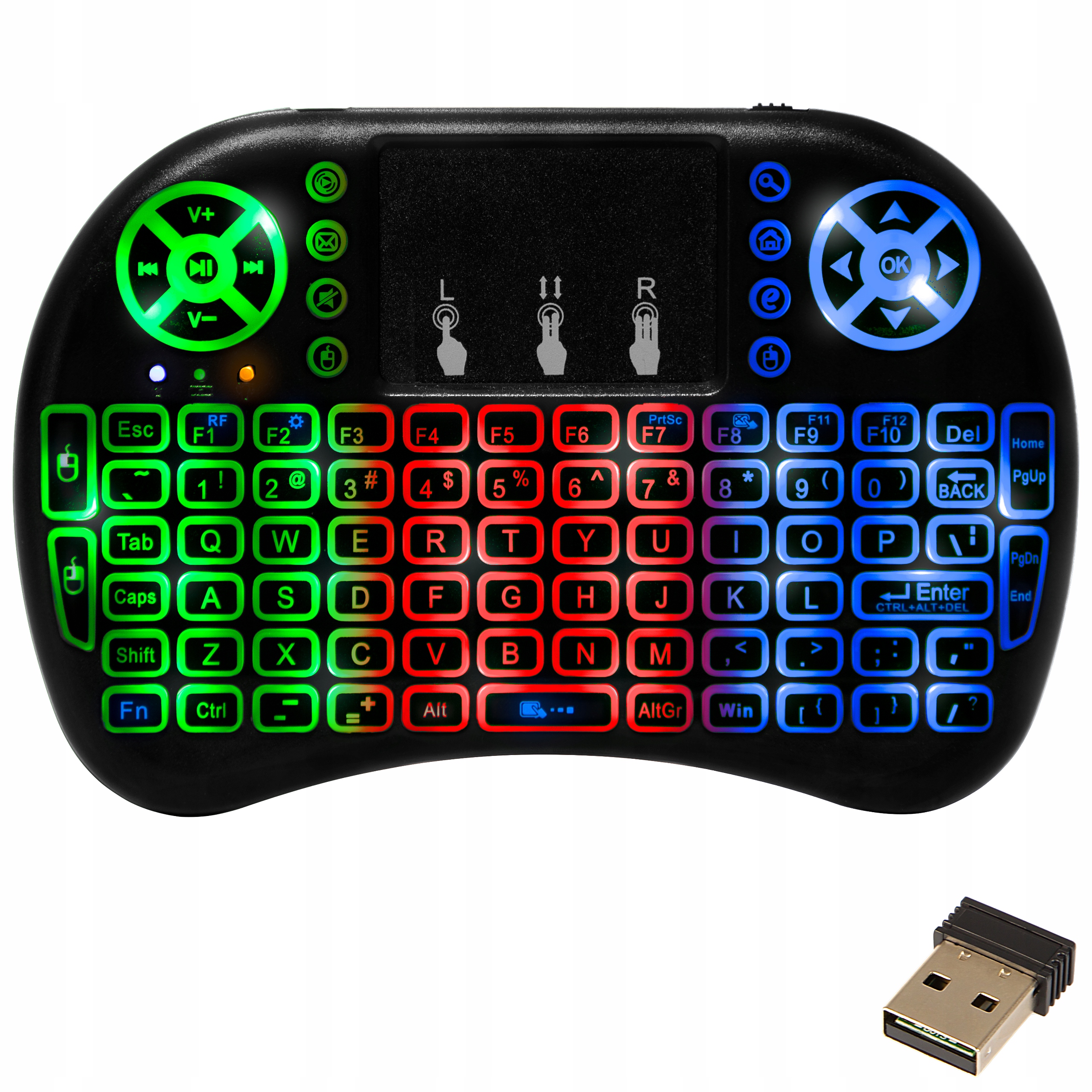 KLAWIATURA MINI BLOW BEZPRZEWODOWA SMART TV LED PODŚWIETLENIE TOUCHPAD
