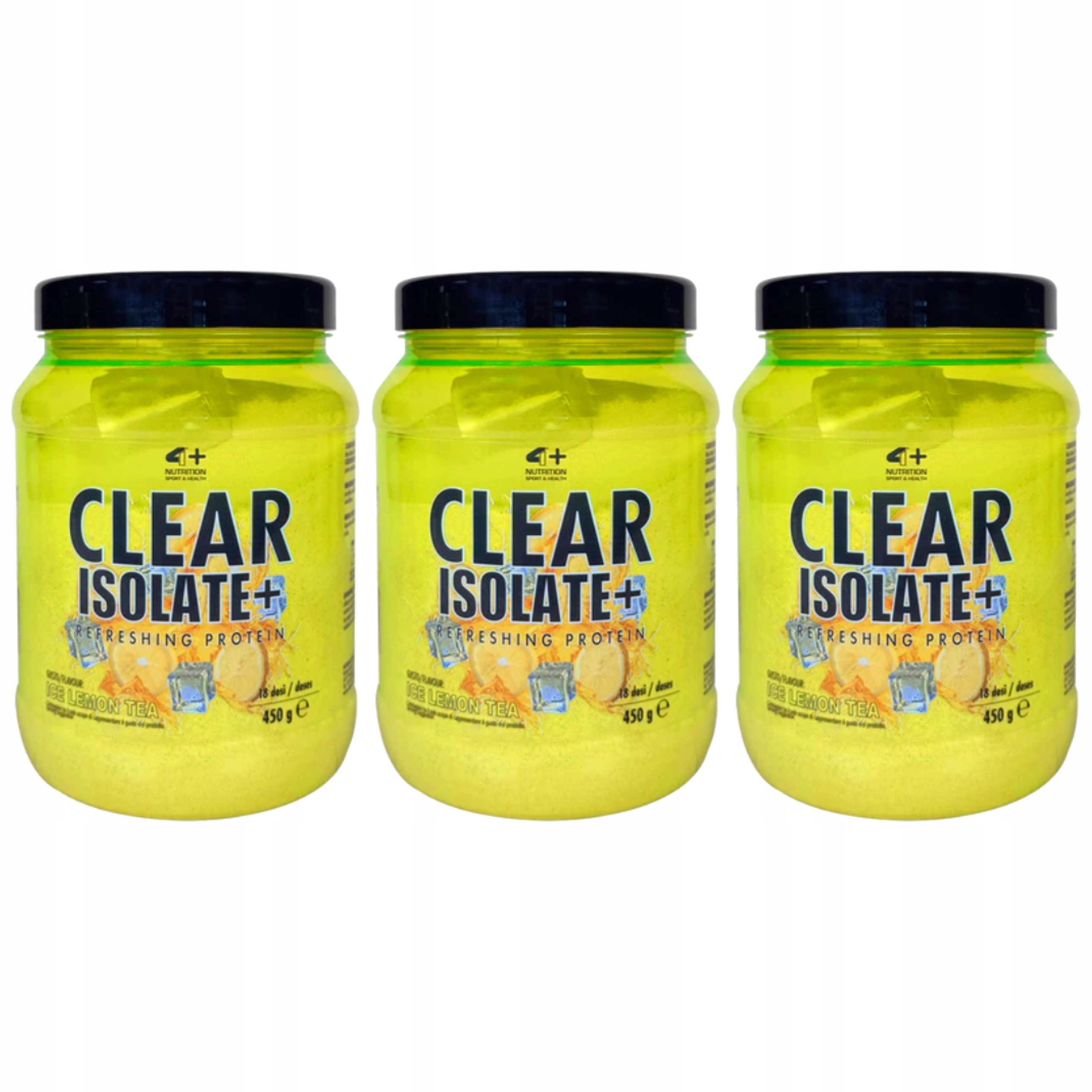 3x Syrovátkový Izolát Clear Isolate 450g Ice Lemon Tea 4+ Nutrition