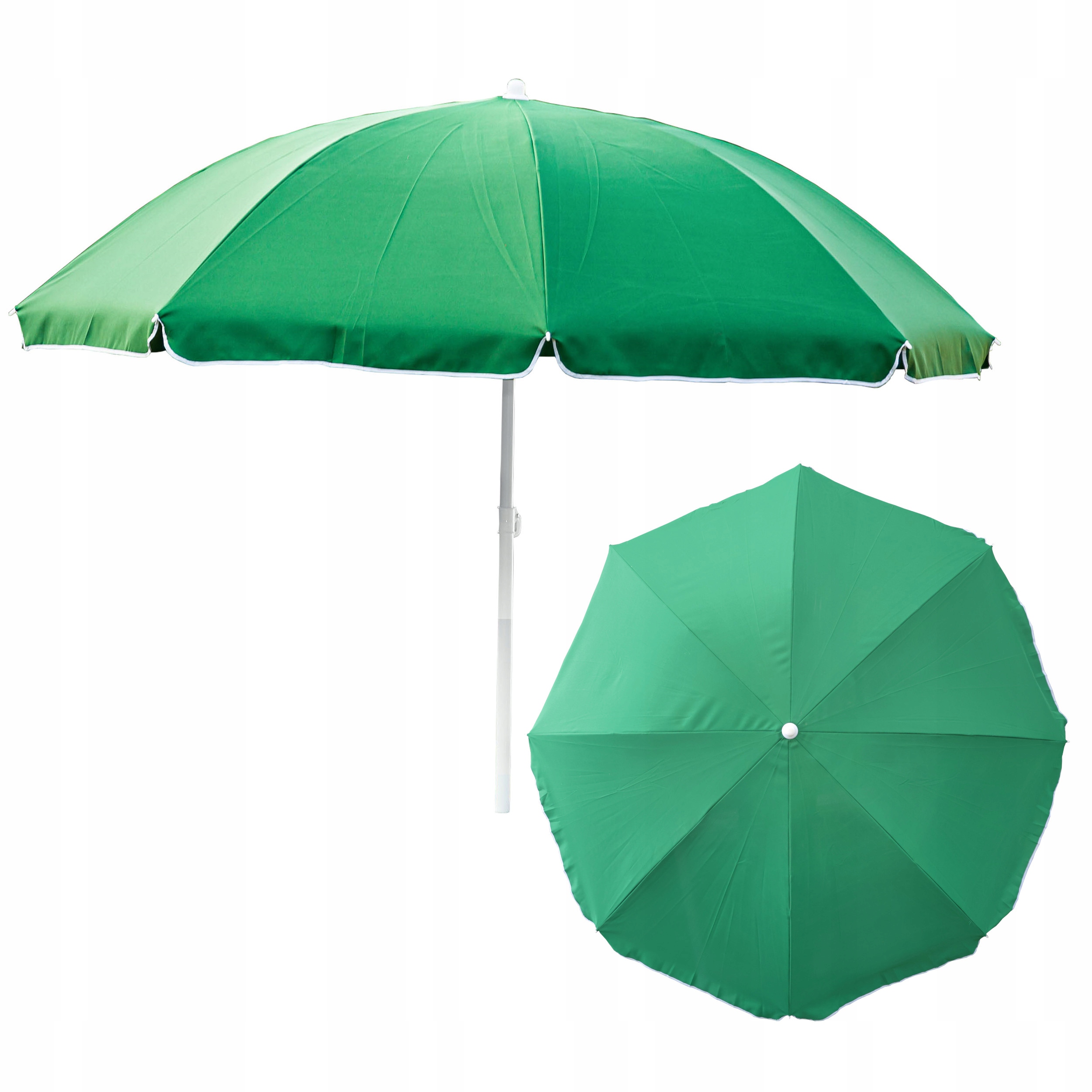 Parasol Ogrodowy Plażowy Przeciwsłoneczny duży 240cm Zielony Łamany uchylny