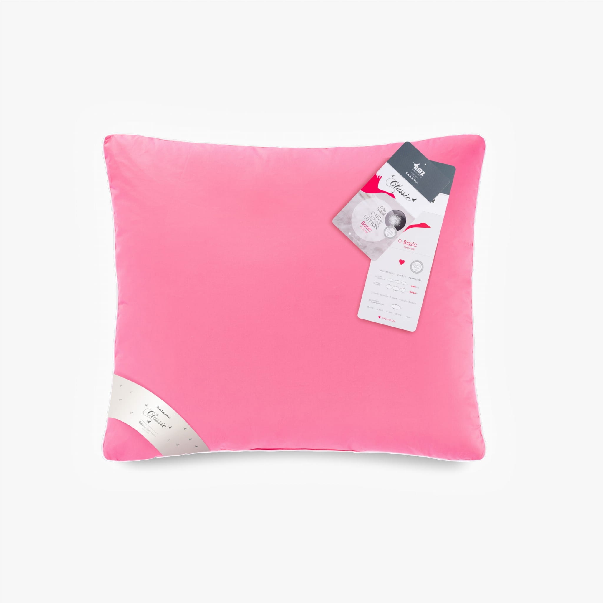 Amz Polštář Péřový 50x70 Husí Peří 70% Růžový