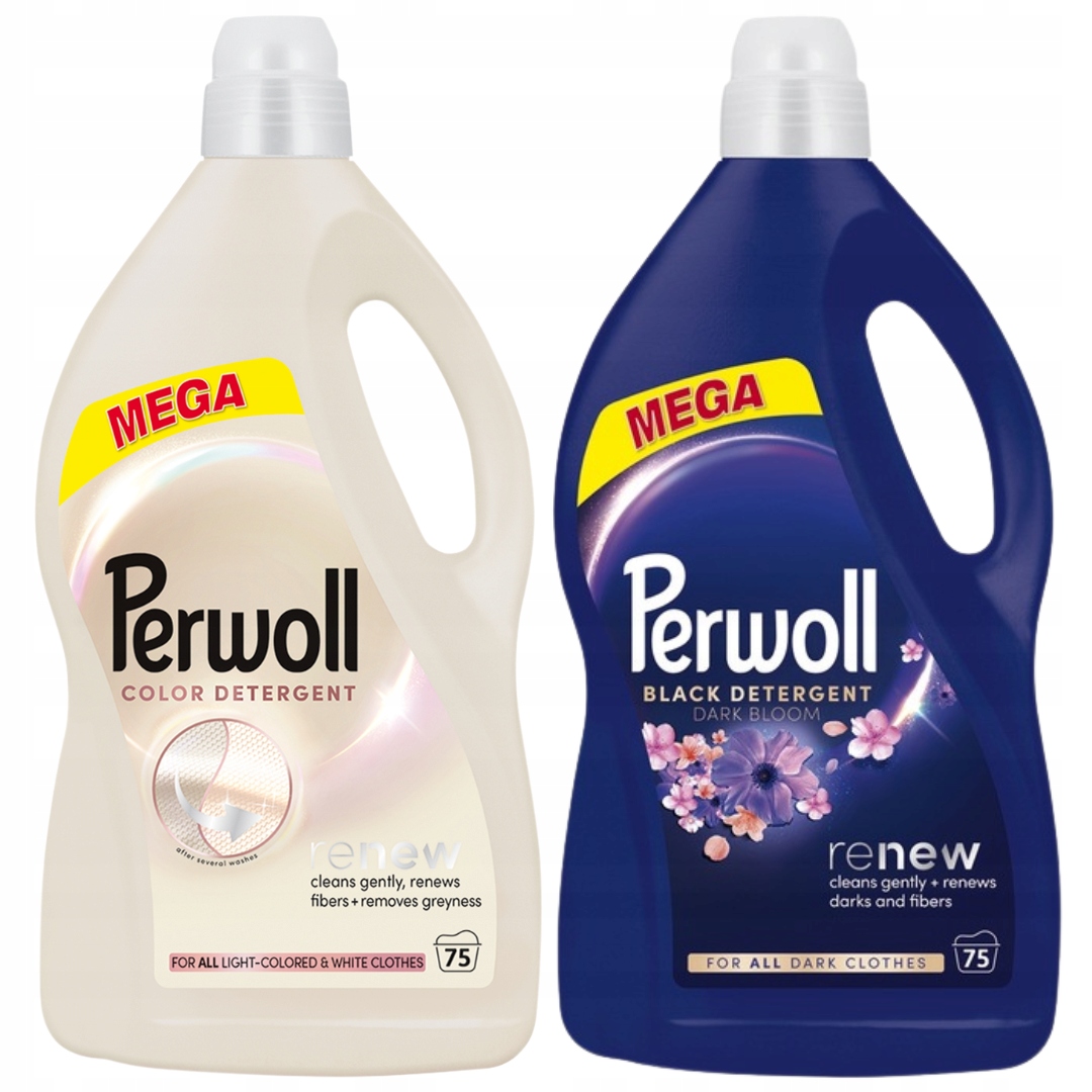 Perwoll Renew Light Colors Dark Bloom Płyn do Prania 3,75 l (75 prań) x2