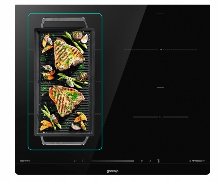 Gorenje индукционная плита 60 см PowerBoost комбинированные поля AreaFlex таймер слайдер