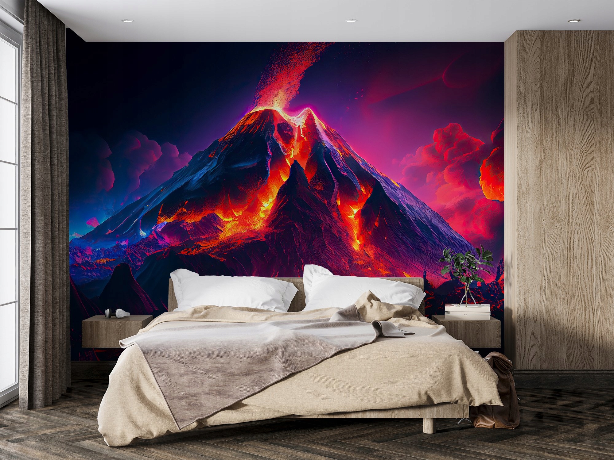 Fototapeta Samoprzylepna Neonowy Wulkan Fantazji Do Sypialni Salonu 300x210