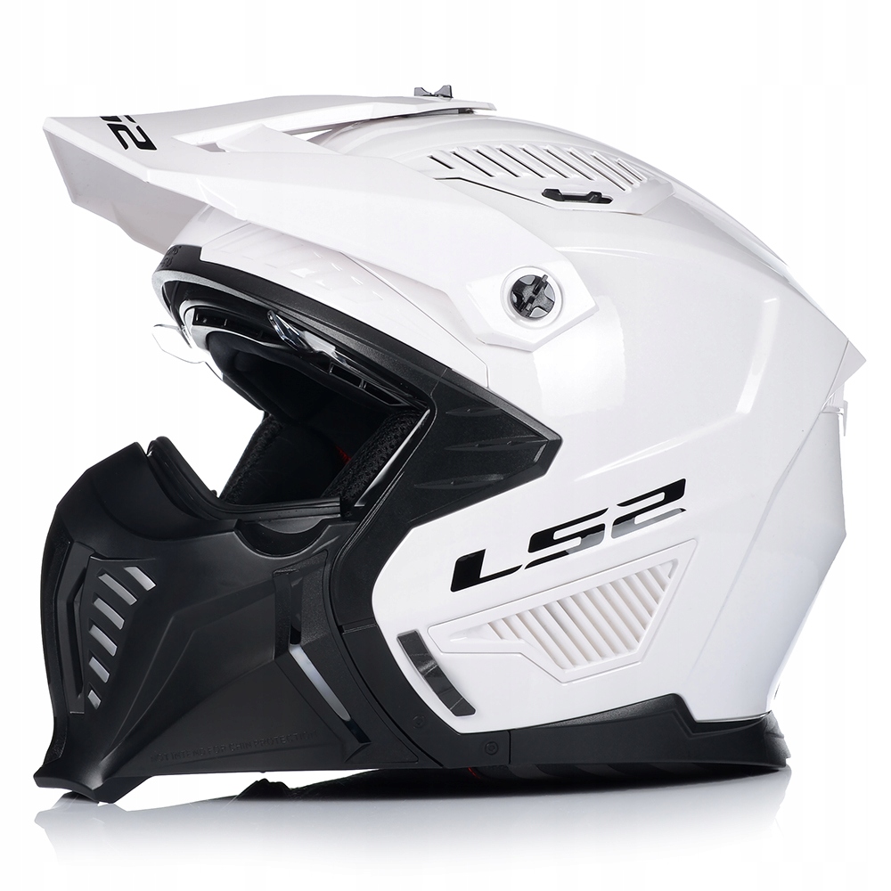 KASK MOTOCYKLOWY 4w1 LS2 OF606 BIAŁY ODPINANA SZCZĘKA + DASZEK + 2x SZYBA Producent LS2