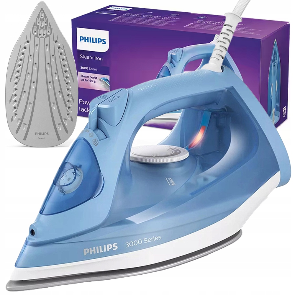 Philips DST3020/20 Series 3000 żelazko parowe 2200W Ceramiczn stopa