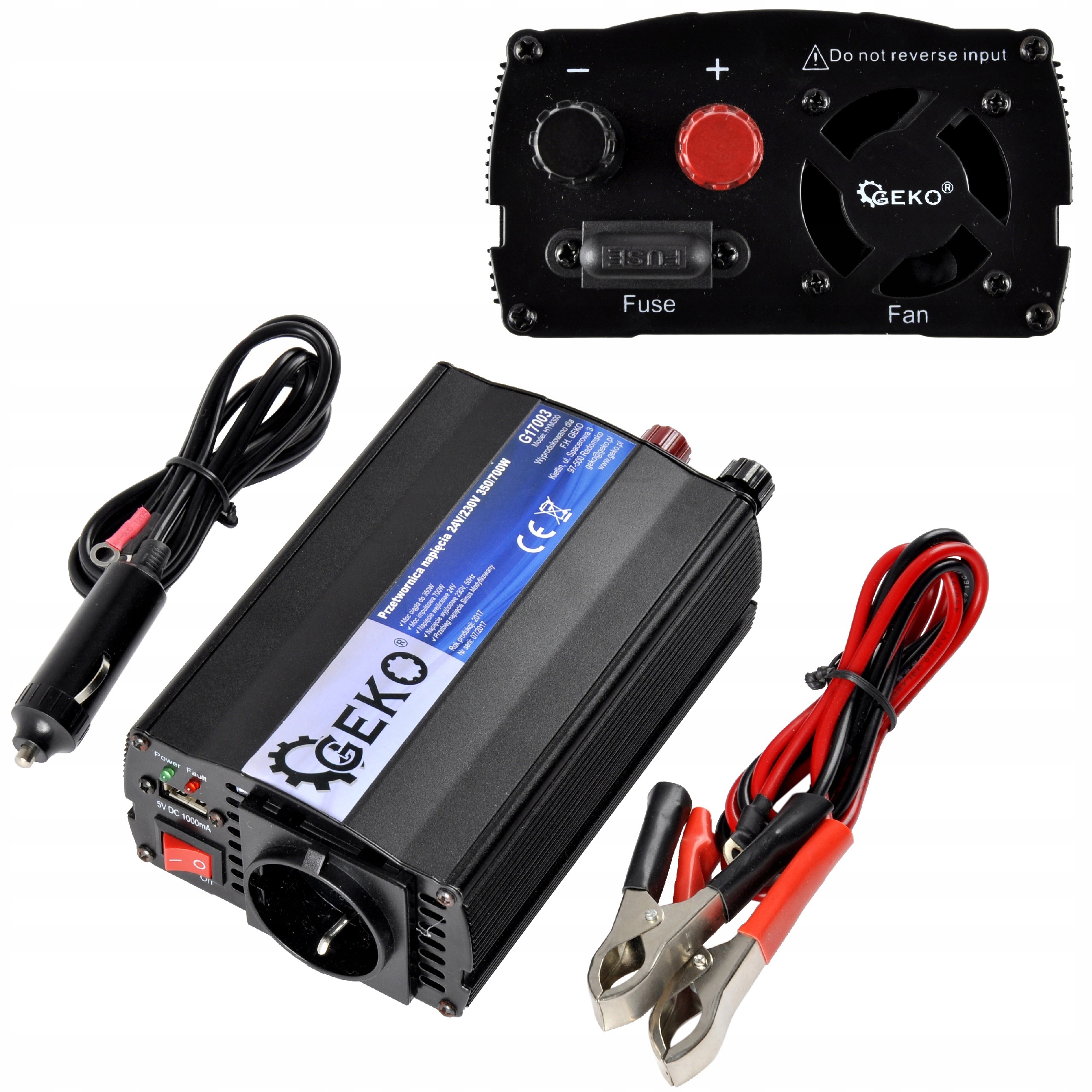 

Przetwornica Samochodowa 24V 230V 350W/700W Usb