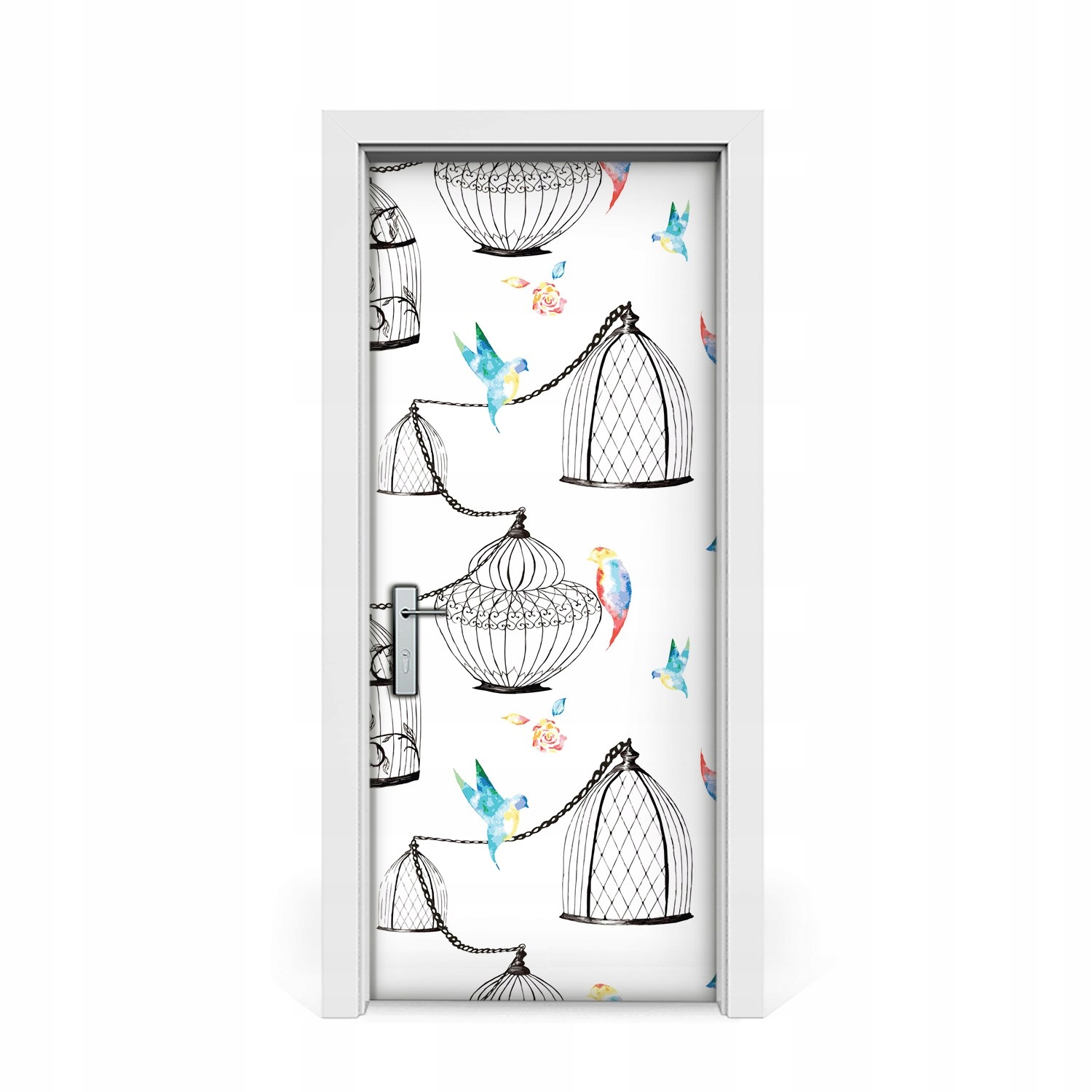 

Naklejka na drzwi okleina Klatki dla ptaków 85x205