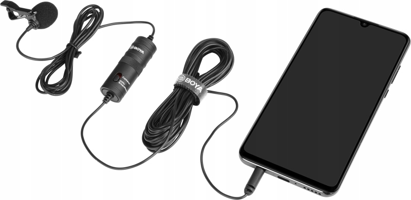 Mikrofon Krawatowy + Klips Boya BY-M1 do Aparatu Kamery Telefonu Smartfona Pasmo przenoszenia 40-20000 Hz