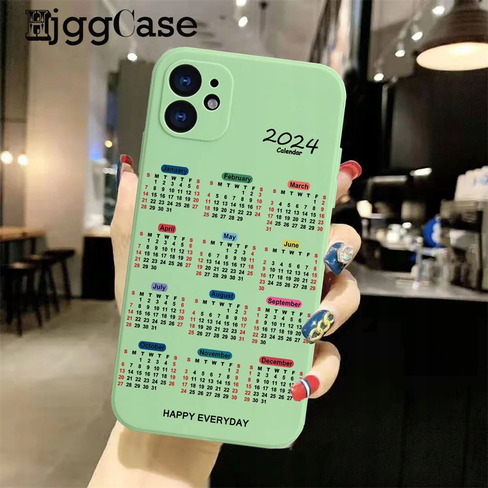 2024 Calendar Candy color Phone Case For iPho