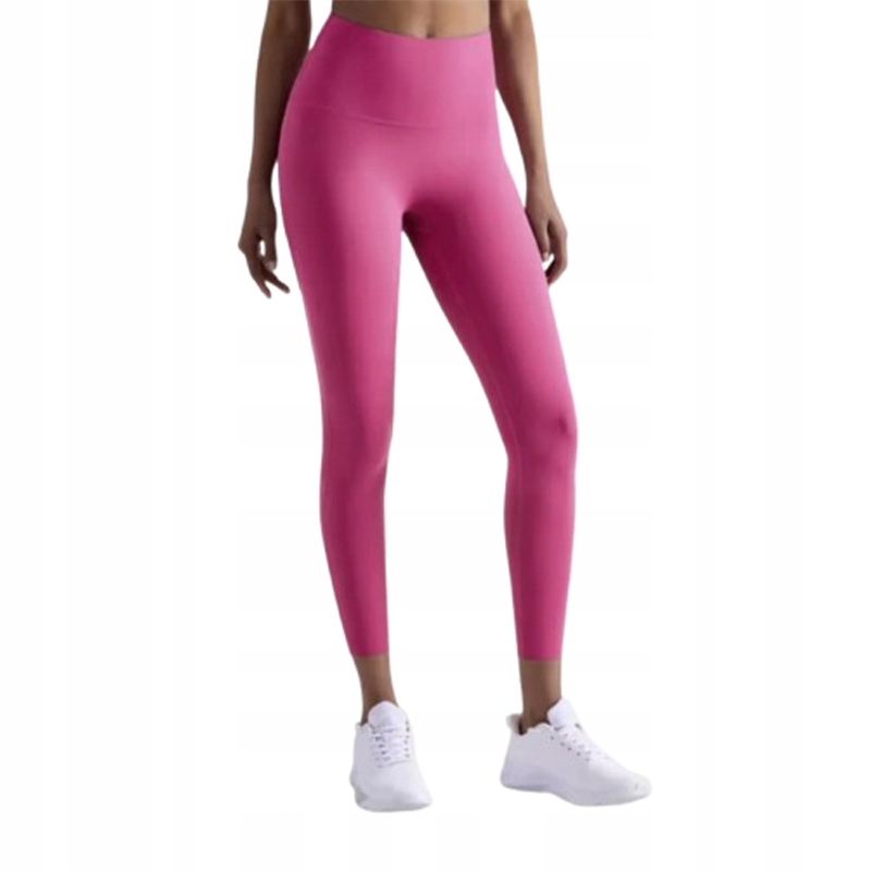 Różowe legginsy fitness z wysokim stanem S