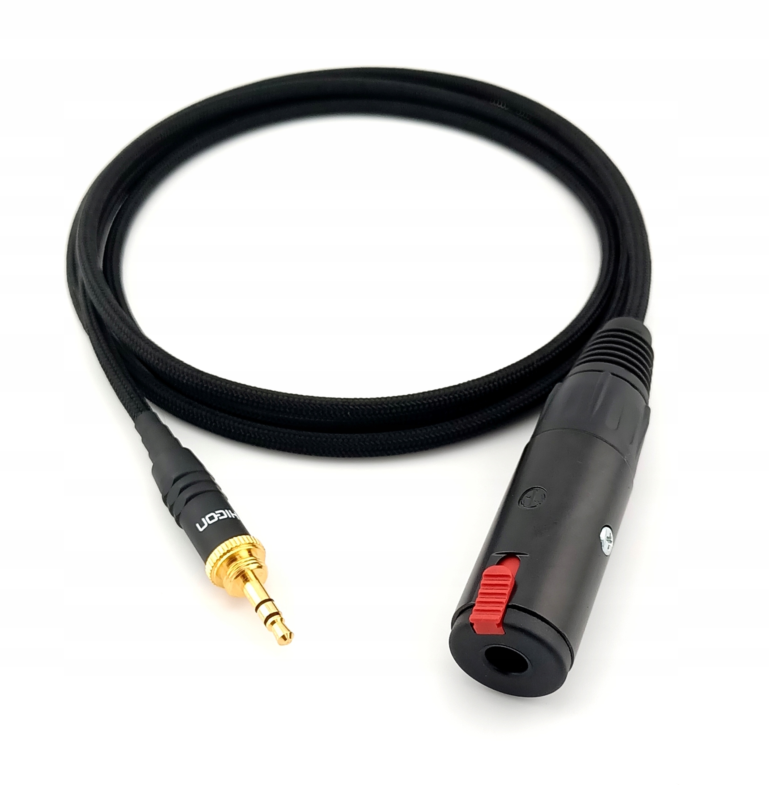 Prodlužovací kabel audio konektor 3,5 mm – zásuvka 6,3 mm měď Up-ofc opletení 2 m