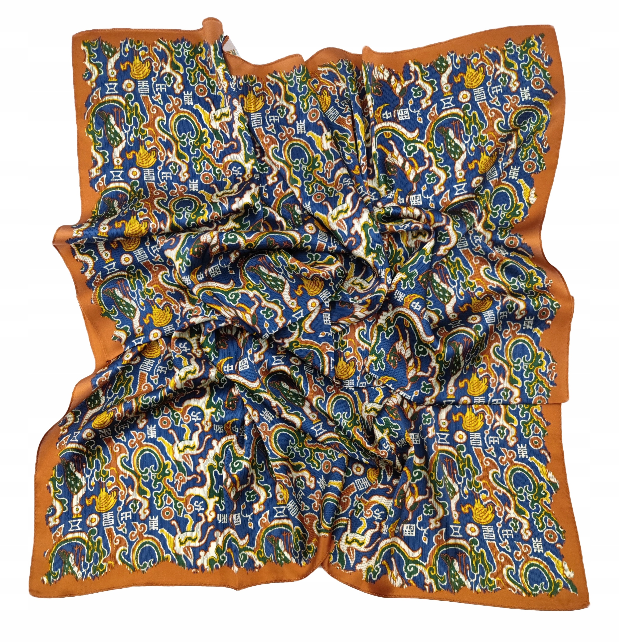 100% Hedvábný Značkový Šátek Šál Kvalita Hq