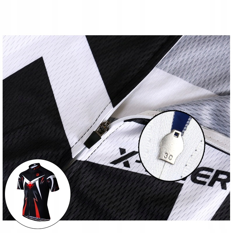 KOSZULKA ROWEROWA KOLARSKA MĘSKA Z KRÓTKIM RĘKAWEM PRZEWIEWNA X-TIGER 4XL Rozmiar 4XL